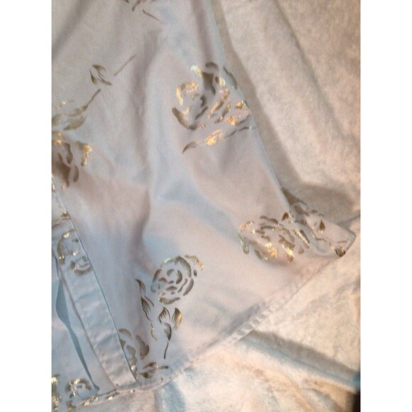 Zeroyaa Mens Small Short Sleeve Button Up White Shiny Gold Paisley Shirt - Picture 8 of 16